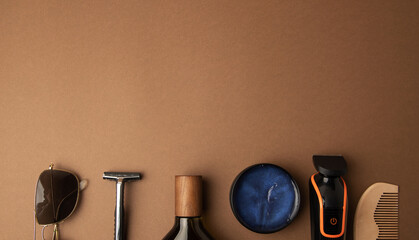 hygiene and fashion objects for men