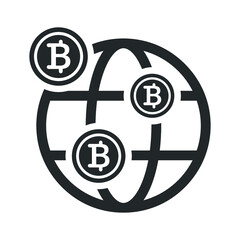 Worldwide bitcoin Icon
