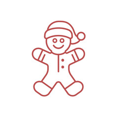 Gingerbread Man Vector Illustration Icon 
