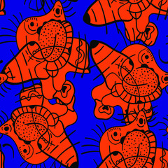 Seamless abstract backdrop with unusual hand drawn pattern