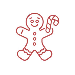 Gingerbread Man Vector Illustration Icon 
