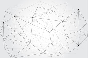 Network abstract connection isolated on gray background. Network technology background with dots and lines. Ai background. Modern abstract concept. Ai vector, network technology