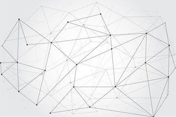 Network abstract connection isolated on gray background. Network technology background with dots and lines. Ai background. Modern abstract concept. Ai vector, network technology