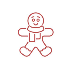 Gingerbread Man Vector Illustration Icon 
