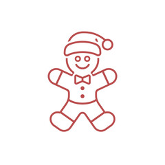 Gingerbread Man Vector Illustration Icon 
