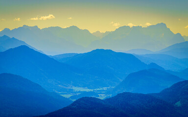 view from the Fockenstein mountain in bavaria