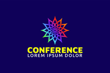Modern Abstract Colorful Conference Logo Template for Your Event or Conference. Modern  Colorful Logo Template Ready For Use, Modern Initial Logo. Mandala Vector