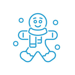 Gingerbread Man Vector Illustration Icon 

