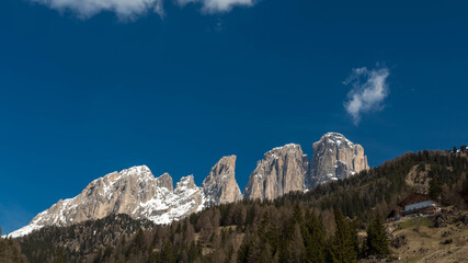 snow covered italian alps, three peaks