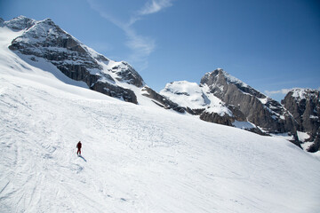 Skiing in the italian alps