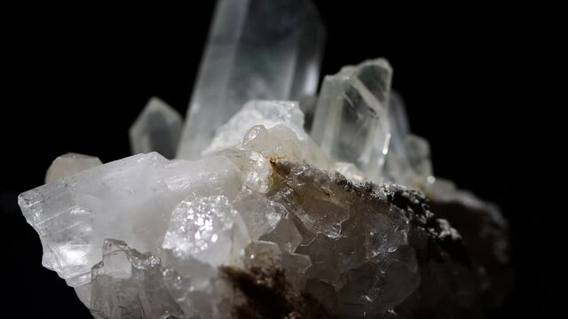 Quartz crystals taken with a macro lens very close up. Shows details in structure.
