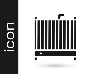 Grey Car radiator cooling system icon isolated on white background. Vector Illustration.