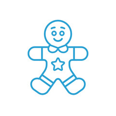 Gingerbread Man Vector Illustration Icon 
