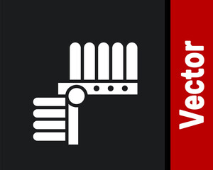 White Indian headdress with feathers icon isolated on black background. Native american traditional headdress. Vector Illustration.