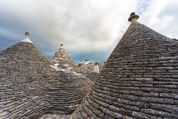 Fototapeta na wymiar roof of truli houses alberobello italy
