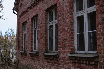 old brick building with windows
