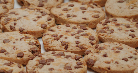 Chocolate chip cookies on plate