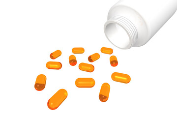 瓶からこぼれ出た薬