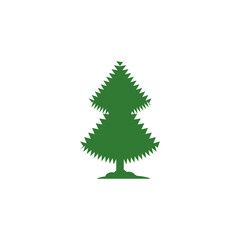 Cedar tree vector icon illustration design template