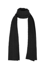 Black wool scarf on a white background
