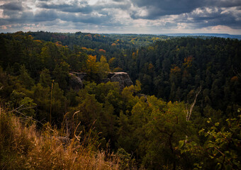 Scenic view of beautiful czech nature in autumn season.
