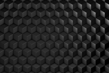 3D Background abstract minimalistic texture with many rows of volumetric cubes / pentahedrons lying in the white light. Animation. Mobile briquette wall