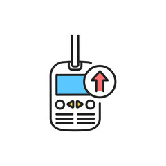 Blood glucose levels test color line icon. High blood sugar. Diabetes.