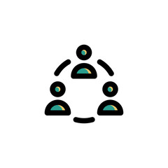 Teamwork, Group, Network Icon. Business Icon Set Vector Logo Symbol.
