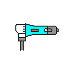 Electric scissors color line icon. Pictogram for web page, mobile app, promo.