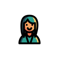 Businesswoman, Employee, Worker Icon. Business Icon Set Vector Logo Symbol.
