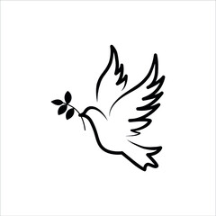 Peace symbol, dove icon vector template.
 - obrazy, fototapety, plakaty