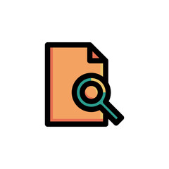 Document Search, Find Icon. Business Icon Set Vector Logo Symbol.
