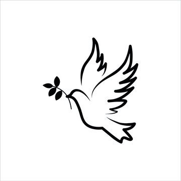 Peace symbol, dove icon vector template.
