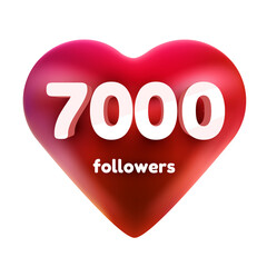 Followers thank you. Red heart for Social Network friends, followers, Web user Thank you celebrate of subscribers or followers and likes.