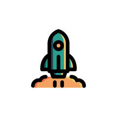 Rocket Startup Launch Business Icon
