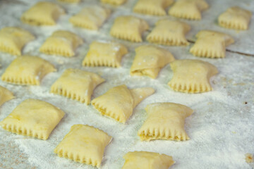 Baking sweet pastries on a baking sheet
