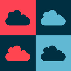 Pop art Cloud icon isolated on color background. Vector.