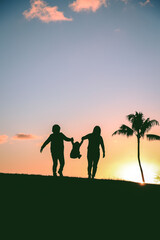 Sunset at Kakaako Waterfront Park, Honolulu, Oahu, Hawaii