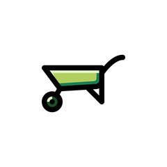 Wheelbarrow, Hand Truck Equipment for Agriculture, Farming & Construction Icon
