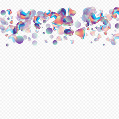Holographic 3d Art Vector Transparent Background. 