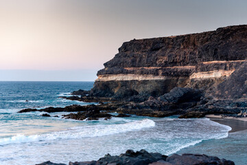 Fototapeta na wymiar Los Molinos beach in Fuerteventura, Canary Islands in summer 2020