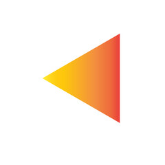 Orange left the arrow icon picture. Vector picture.