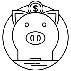 
Piggy bank with cash currency inside symbolising savings 

