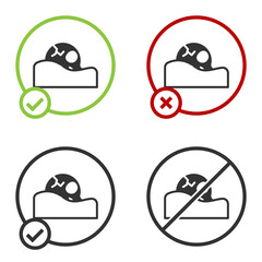 Black Human skull in the ground icon isolated on white background. Circle button. Vector.