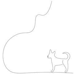 Dog silhouette on white background vector illustration