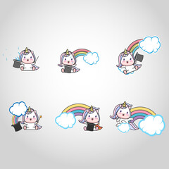 Cute unicorn mascot v.01