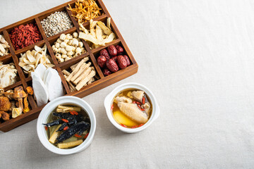 Chinese traditional nourishing soup stewed chicken soup