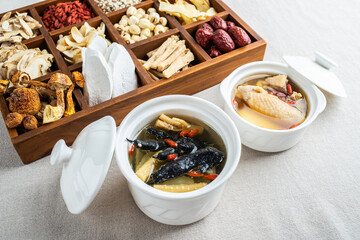 Chinese traditional nourishing soup stewed chicken soup