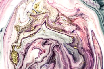 Obraz premium Luxurious painting- ART. Style incorporates the swirls of marble or the ripples of agate. Very beautiful colorful paint with the addition of gold powder.