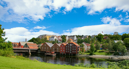 Fototapeta na wymiar Old part of Trondheim city